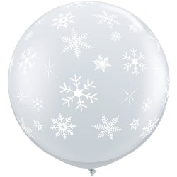 Μπαλόνι Λάτεξ 3Π Διάφανο Snowflakes a Round