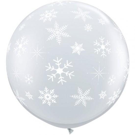 Μπαλόνι Λάτεξ 3Π Διάφανο Snowflakes a Round Μπαλόνι Λάτεξ 3Π Διάφανο Snowflakes a Round