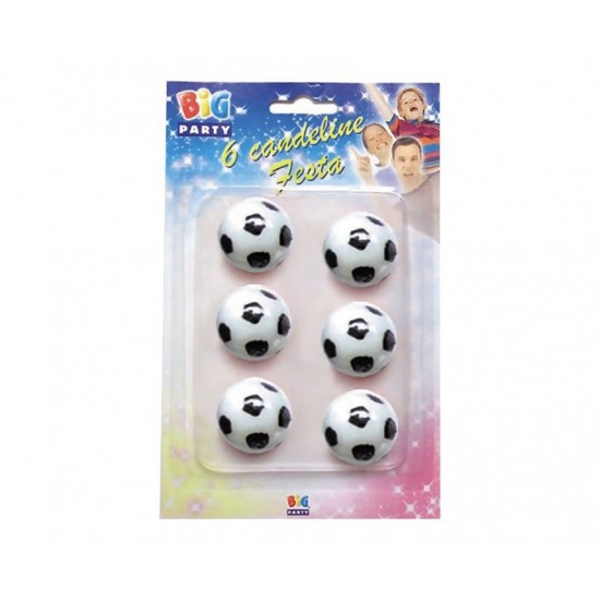 Κεριά Μπάλα Ποδοσφαίρου - Soccer / 6 τμχ