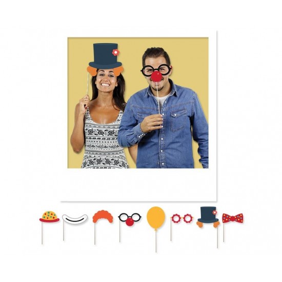 Σετ Φωτογραφικού Photo Booth Circus Party / 8 τμχ