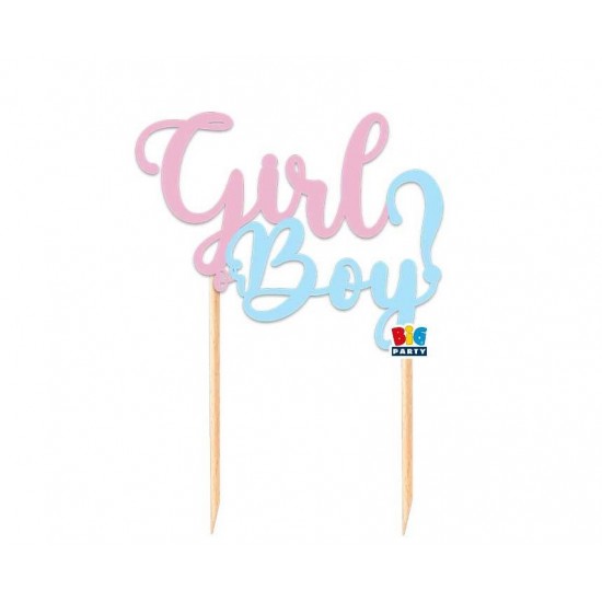 Διακόσμηση Τούρτας Gender Reveal Boy or Girl / 18 εκ