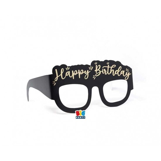 Γυαλιά Χάρτινα Happy Birthday Gold / 6 τεμ Γυαλιά Χάρτινα Happy Birthday Gold / 6 τεμ