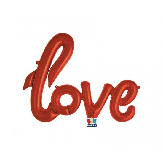 Μπαλόνι Φοιλ Script Phrase `Love` Κόκκινο / 101 x 67 εκ