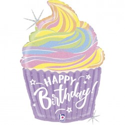 Μπαλόνι Foil 27″ Παστέλ Birthday Cupcake