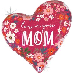 Μπαλόνι Foil 35″ Καρδιά Mother’s Day Φλοράλ
