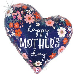 Μπαλόνι Foil 35″ Καρδιά Mother’s Day Φλοράλ