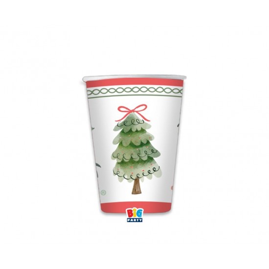 Ποτήρια Χάρτινα 250 ml Joyful Christmas / 6 τεμ