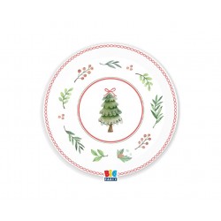 Πιάτα Χάρτινα Φαγητού 22εκ Joyful Christmas / 6 τεμ.