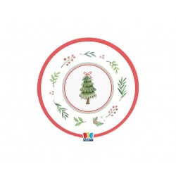 Πιάτα Χάρτινα Γλυκού 18εκ Joyful Christmas / 6 τεμ