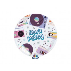 Πιάτα Χάρτινα Γλυκού 18εκ Music Party / 6 τμχ