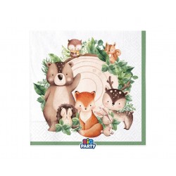 Χαρτοπετσέτες Μεγάλες Wood Animals - Ζωάκια Δάσους / 16 τμχ
