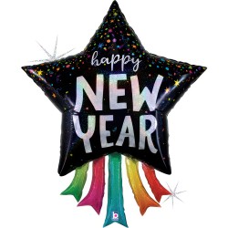 36″ Μπαλόνι Αστέρι “New Year” Streamers