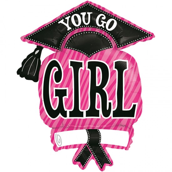 Μπαλόνι Foil 37″ Αποφοίτησης ροζ ‘You go girl’ Μπαλόνι Foil 37″ Αποφοίτησης ροζ ‘You go girl’