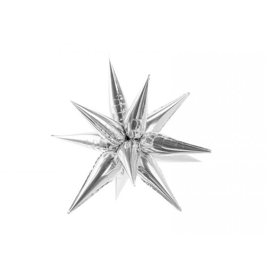 3D Μπαλόνι Αστέρι ασημί 70 cm