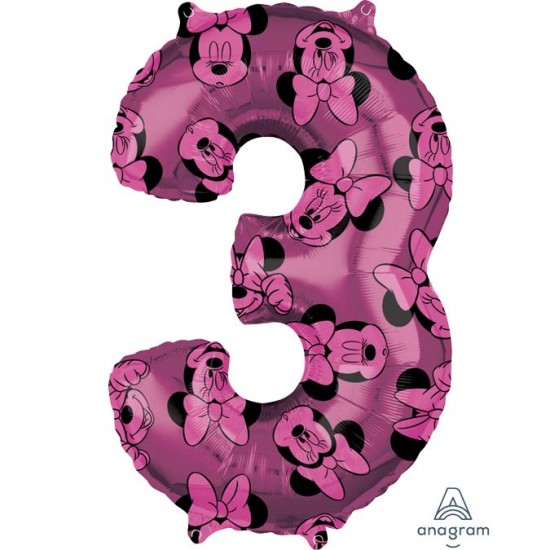 Μπαλόνι Foil 26″ Minnie Mouse Αριθμός 3 Μπαλόνι Foil 26″ Minnie Mouse Αριθμός 3