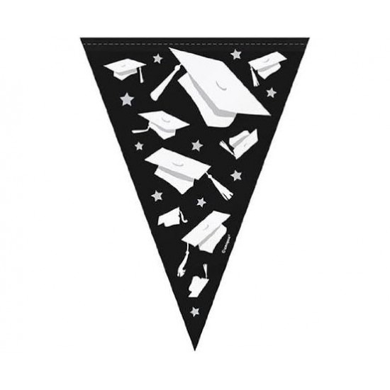 Γιρλάντα Σημαιάκια "Congrats Grad" Silver- Black - White / 274 εκ. Γιρλάντα Σημαιάκια "Congrats Grad" Silver- Black - White / 274 εκ.