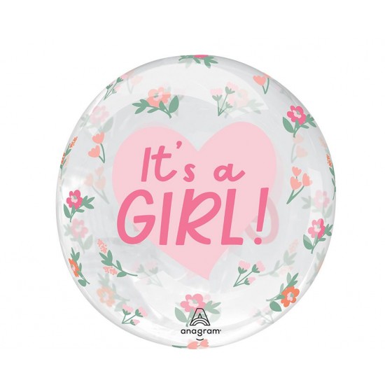 Μπαλόνι Clearz 18-22" It's a Girl Floral με Λουλούδια