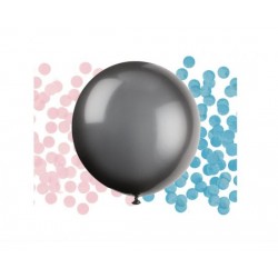Μπαλόνι Λάτεξ 24" Μαύρο με Κομφετί Gender Reveal 