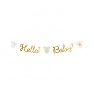 Γιρλάντα Χάρτινη Hello Baby Χρυσό 160εκ
