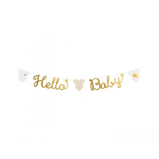 Γιρλάντα Χάρτινη Hello Baby Χρυσό 160εκ Γιρλάντα Χάρτινη Hello Baby Χρυσό 160εκ