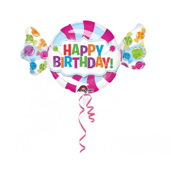 Μπαλόνι Foil Sweet Shop Ηappy Birthday / 101εκ x 60εκ Μπαλόνι Foil Sweet Shop Ηappy Birthday / 101εκ x 60εκ