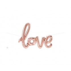 Μπαλόνι Foil Script Phrase `Love` Ροζ Χρυσό 78 x 53 εκ