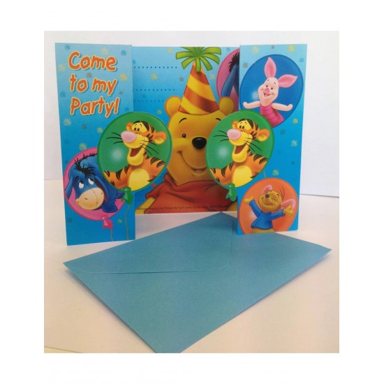 Προσκλήσεις Winnie & Friends 6τεμ Προσκλήσεις Winnie & Friends 6τεμ
