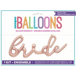 Μπαλόνι Φοιλ " Bride" Ροζ Χρυσό / 90 x 35 εκ