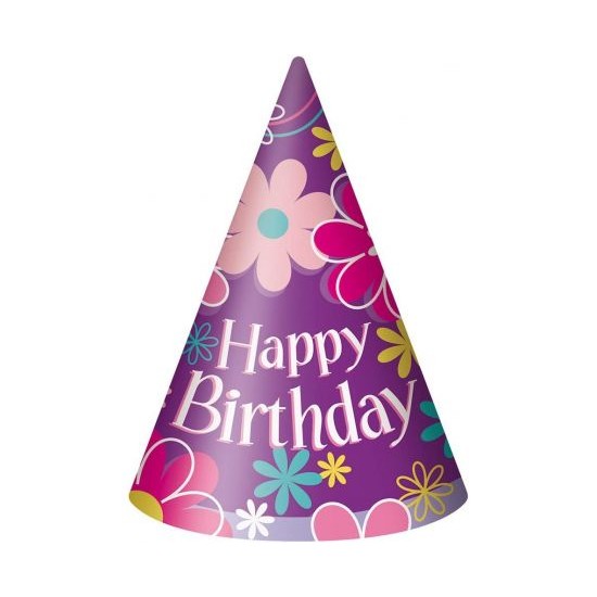 Καπελάκια Birthday Blossoms Party / 8 τεμ Καπελάκια Birthday Blossoms Party / 8 τεμ