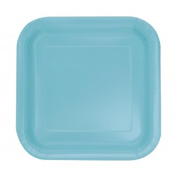 Πιάτα Χάρτινα Γλυκού 18εκ Τετράγωνα Robin's Egg- Teal / 16 τμχ