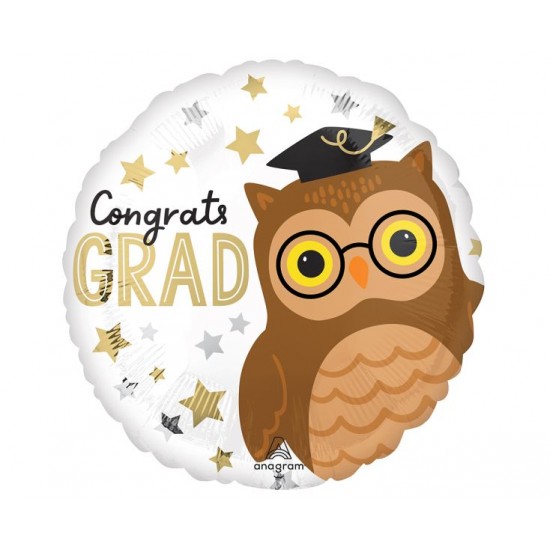 Μπαλόνι Foil 17" Congrats Grad Owl - Κουκουβάγια Μπαλόνι Foil 17" Congrats Grad Owl - Κουκουβάγια