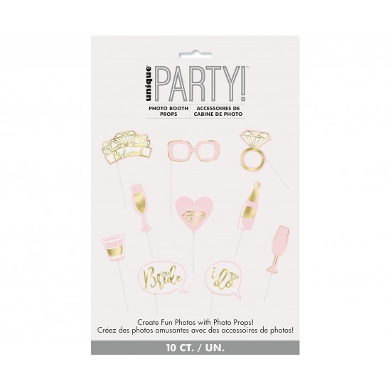 Σετ Φωτογραφικού Θαλάμου Ροζ & Χρυσό Hen Party Photo Booth Props / 10 τμχ