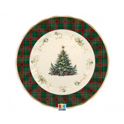 Πιατέλα Χάρτινη 30εκ Christmas Tartan / 6 τεμ.