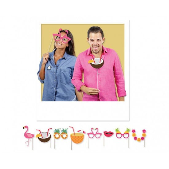 Photo Booth Σετ Flamingo Party Props / 8 τμχ Photo Booth Σετ Flamingo Party Props / 8 τμχ