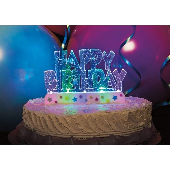 Διακοσμητικό Τούρτας Flashing Happy Birthday Διακοσμητικό Τούρτας Flashing Happy Birthday