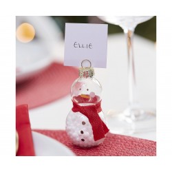 Χριστουγεννιάτικες Βάσεις για Καρτελάκια σε σχήμα Χιονάνθρωπου - Christmas Place Card Holders / 6 τμχ