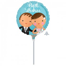 Μπαλόνι Foil 9″ Mini Shape Παντρεμένο Ζευγάρι ‘Best Wishes’