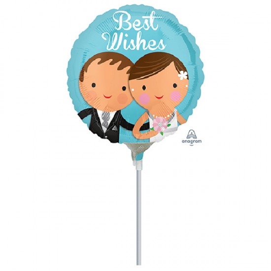 Μπαλόνι Foil 9″ Mini Shape Παντρεμένο Ζευγάρι ‘Best Wishes’ Μπαλόνι Foil 9″ Mini Shape Παντρεμένο Ζευγάρι ‘Best Wishes’