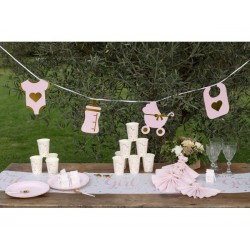Γιρλάντα Baby Shower Ροζ Χρυσό / Pink & Gold / 5μ.