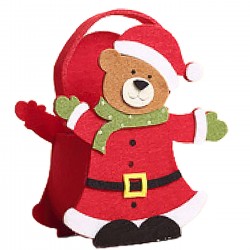 Καλάθι Τσόχινο Αρκούδος με Σκούφο