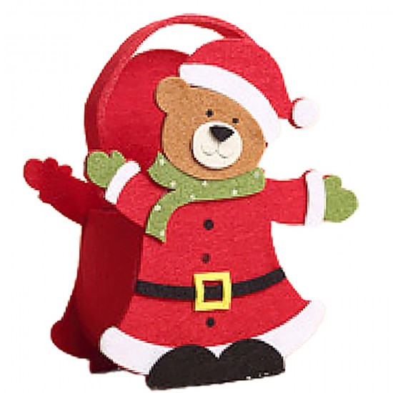 Καλάθι Τσόχινο Αρκούδος με Σκούφο