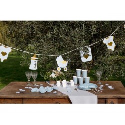 Γιρλάντα Baby Shower Σιέλ κ Χρυσό/ Light Blue & Gold / 5μ.