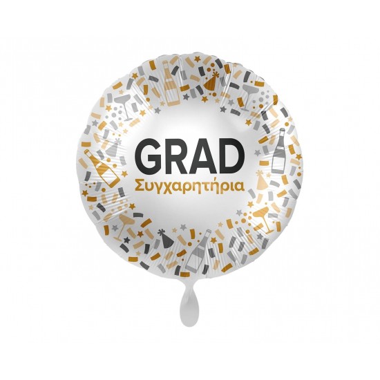 Μπαλόνι Φοιλ 17" Συγχαρητήρια Grad / 43 εκ Μπαλόνι Φοιλ 17" Συγχαρητήρια Grad / 43 εκ