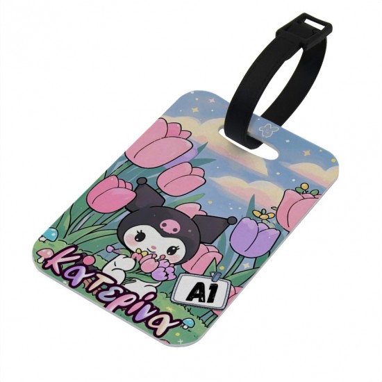 Bag Tag Kuromi Με Λουλούδια Bag Tag Kuromi Με Λουλούδια