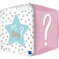 Μπαλόνι Foil Κύβος “Boy or Girl” Gender Reveal 38εκ