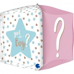 Μπαλόνι Foil Κύβος “Boy or Girl” Gender Reveal 38εκ