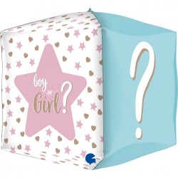 Μπαλόνι Foil Κύβος “Boy or Girl” Gender Reveal 38εκ