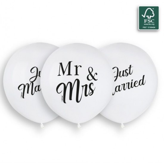 Μπαλόνια Λάτεξ 19″ Just Married – Mr & Mrs σετ2τεμ Μπαλόνια Λάτεξ 19″ Just Married – Mr & Mrs σετ2τεμ