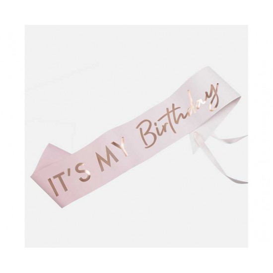 Κορδέλα Ροζ Χρυσό "It's My Birthday" Κορδέλα Ροζ Χρυσό "It's My Birthday"