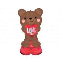 Μπαλόνι Foil AirLoonz Satin Brown Love Bear